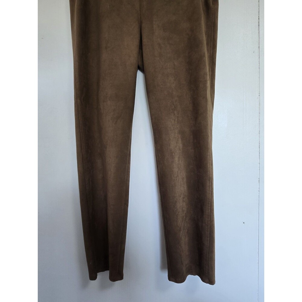 Talbots Pants Womens 14 Brown Stretch Velour Velvet Trousers Casual Office - Picture 4 of 8
